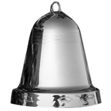 Новогоднее украшение Колокольчик пластик серебристый (высота 12.5 см)